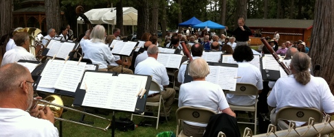 Performing in the park for Music on the Divide